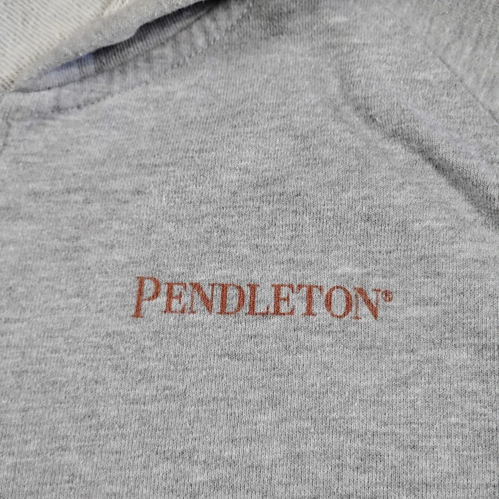 Pendleton Mens Gray Full Zip Hoodie Graphic Back Print Sweatshirt Size M